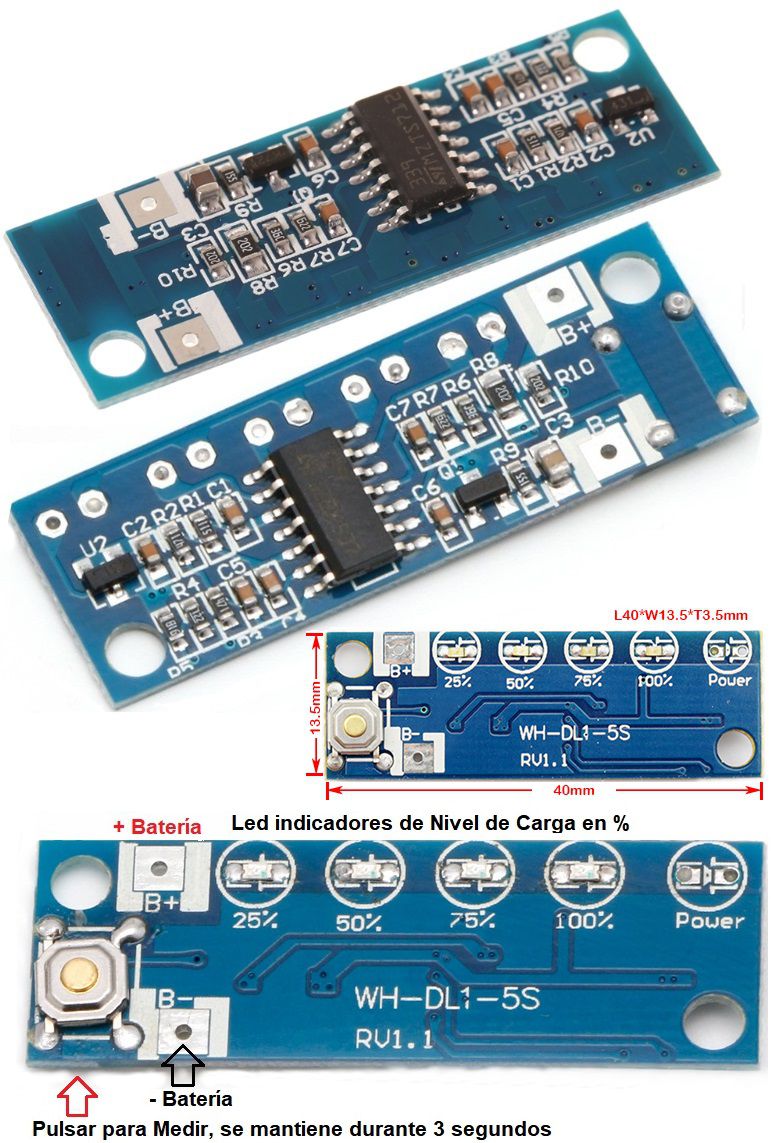 Medidor Capacidad 1S-5S con Led